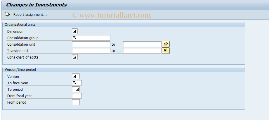 SAP TCode CX65 - Changes in investments