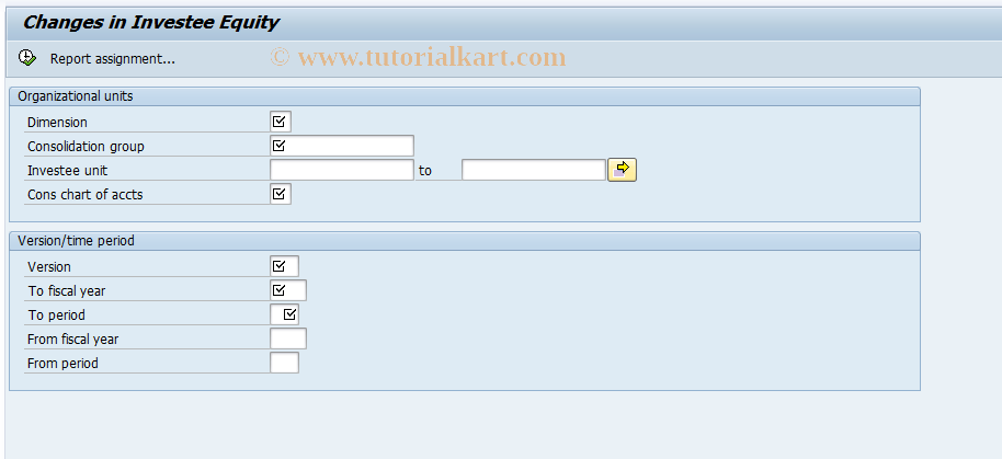 SAP TCode CX66 - Changes in investee equity