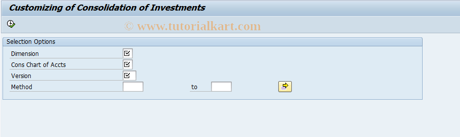 SAP TCode CX6C1 - Customizing of Cons. of Investments