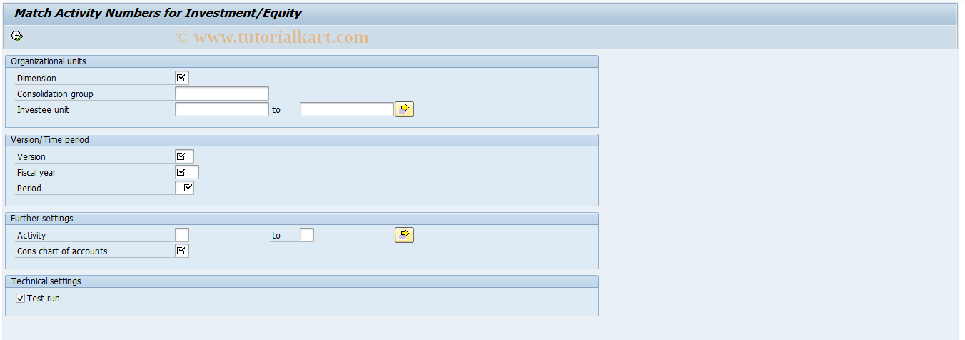 SAP TCode CX6F1 - Match Activity Numbers for Invoice /Eqty