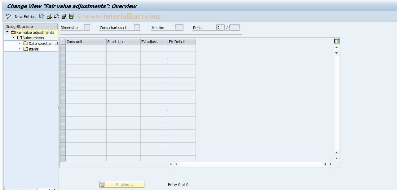 SAP TCode CX6F2 - Fair Value Adjustments