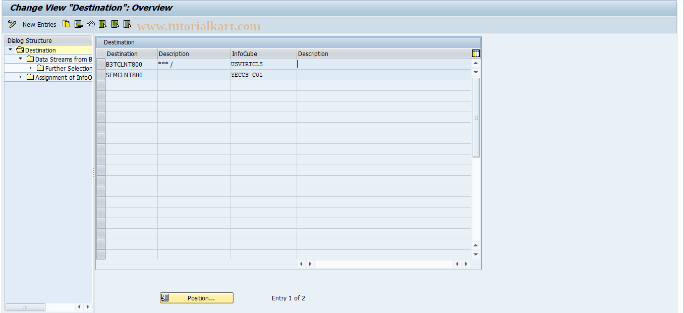 SAP TCode CX7B0 - Read Customizing Data from SAP BW