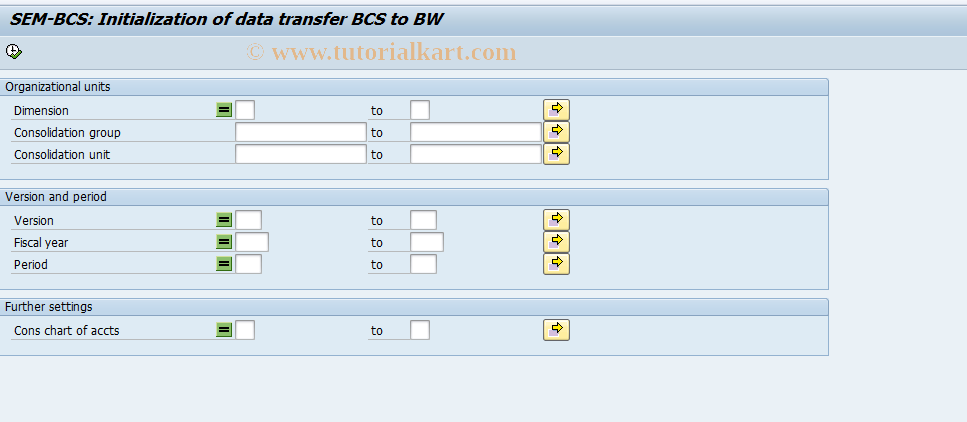 SAP TCode CX7B1 - Data transfer initialization