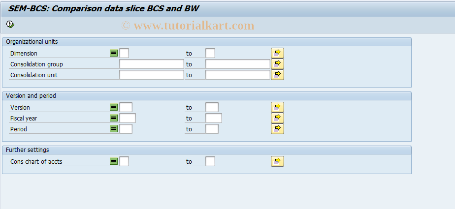 SAP TCode CX7B2 - Comparison data slice BCS and BW