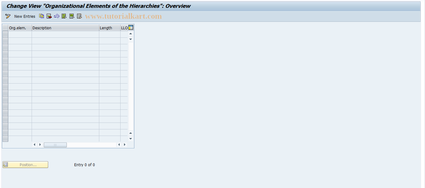 SAP TCode CXAD - Organizational elements