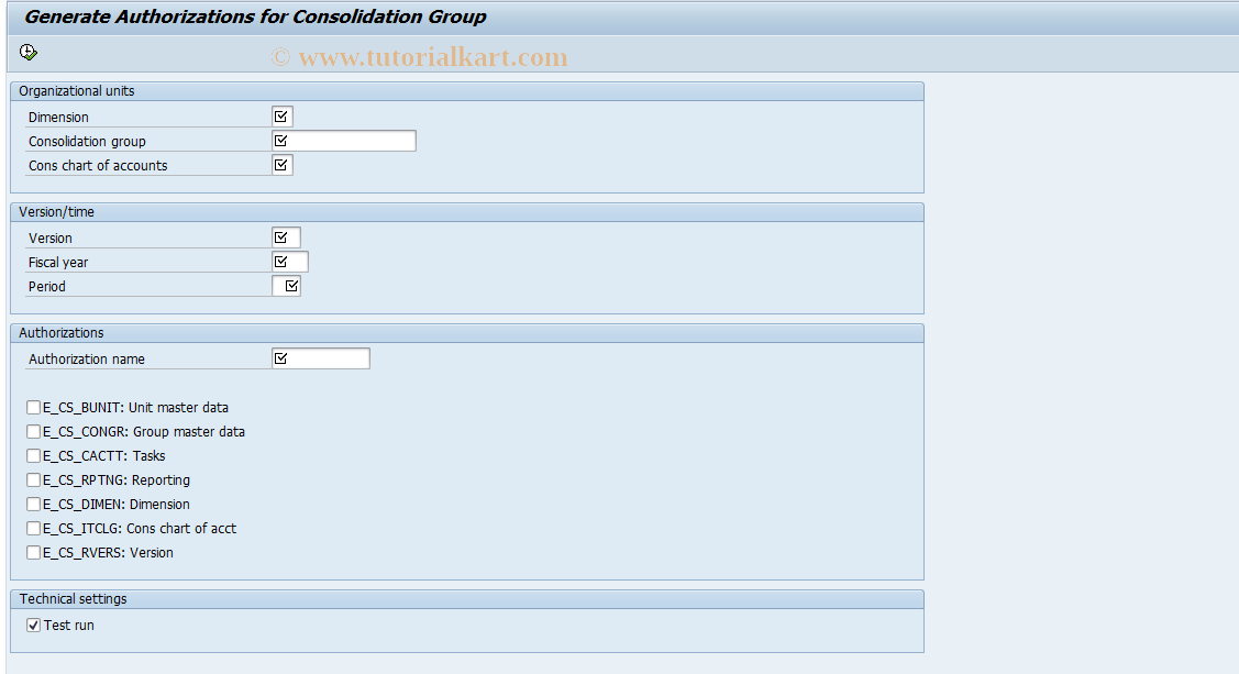 SAP TCode CXB4 - Generate Authorizations for CGs