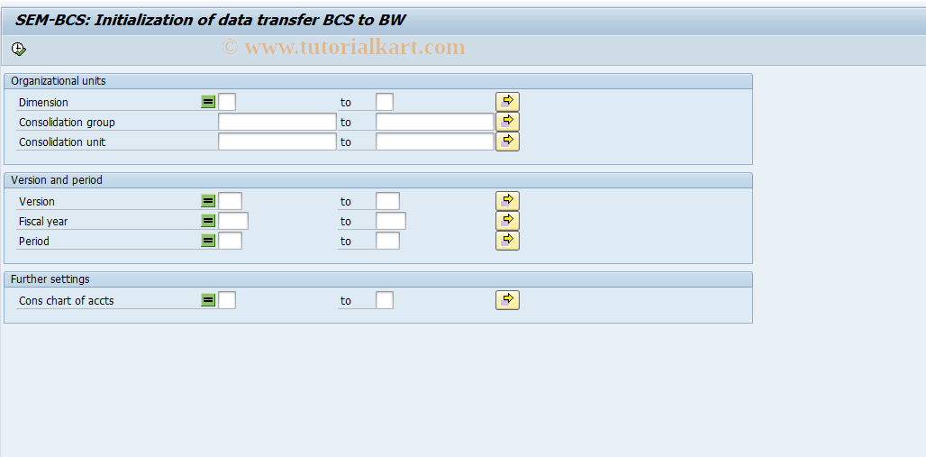 SAP TCode CXBW0 - Initial Data Transfer