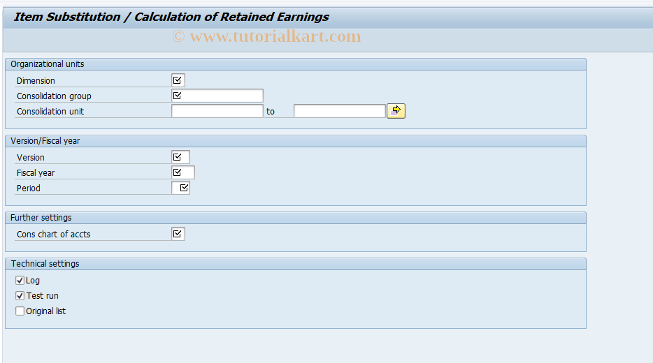 SAP TCode CXCL - Cons: Item Substitution/Ret.Earnings