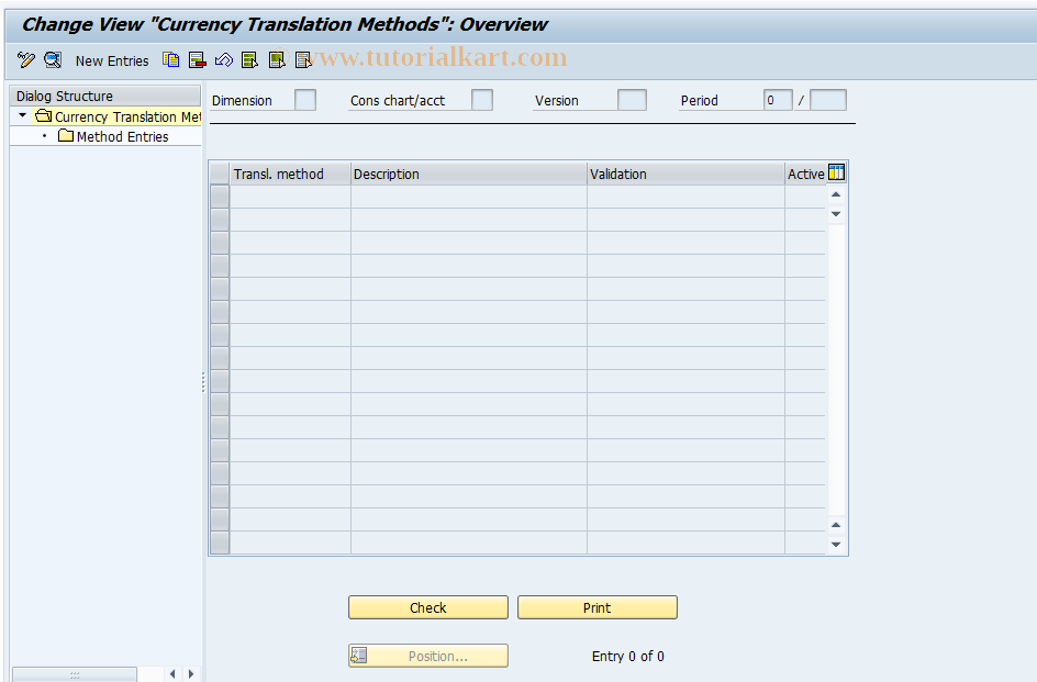 SAP TCode CXD1 - Currency translation methods