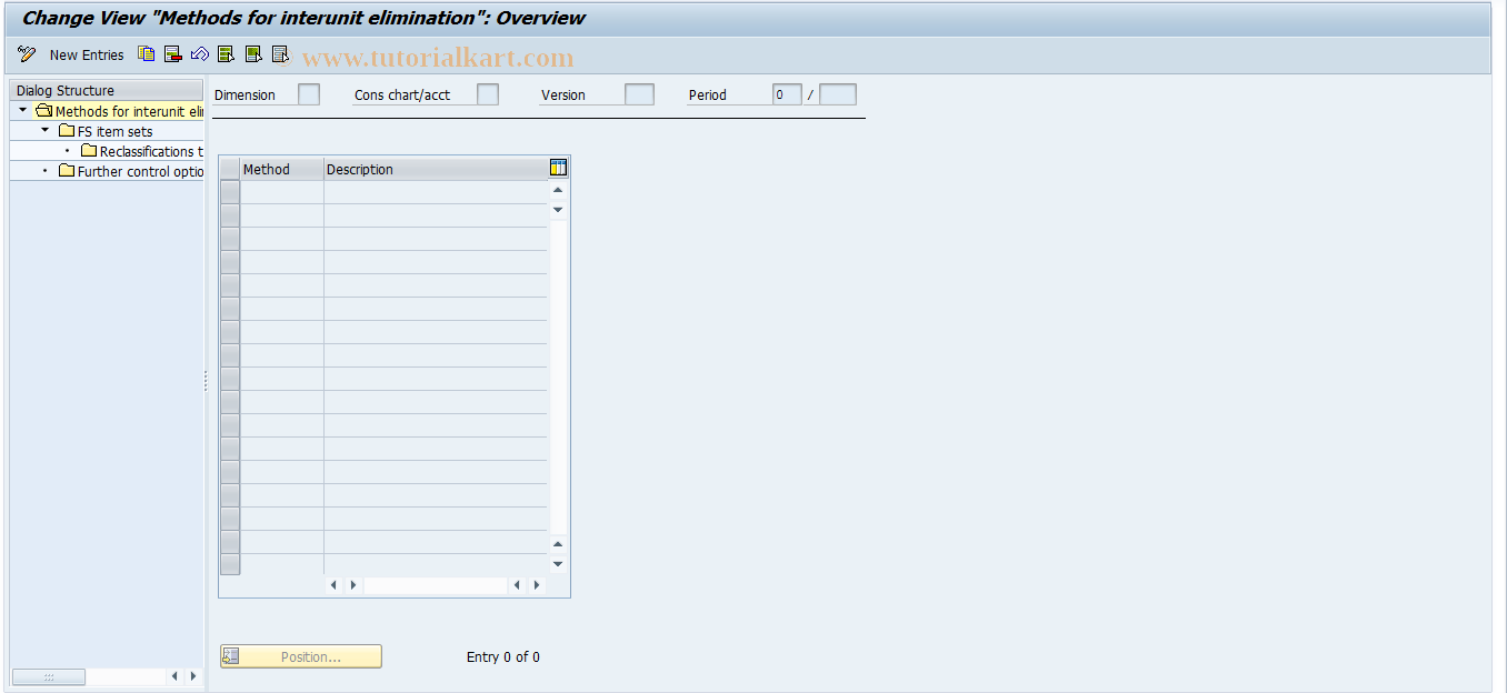 SAP TCode CXE7 - Methods for Interunit Elimination