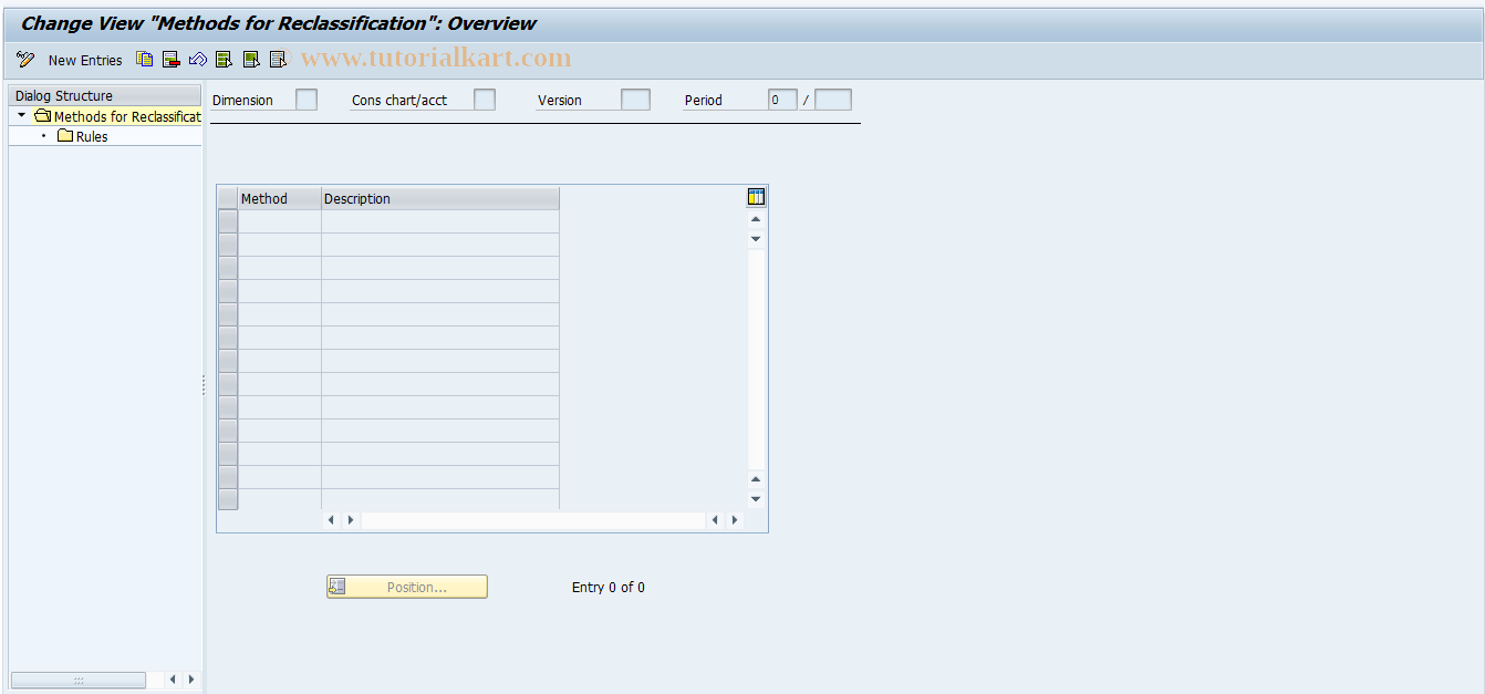 SAP TCode CXEB - Methods for Reclassification