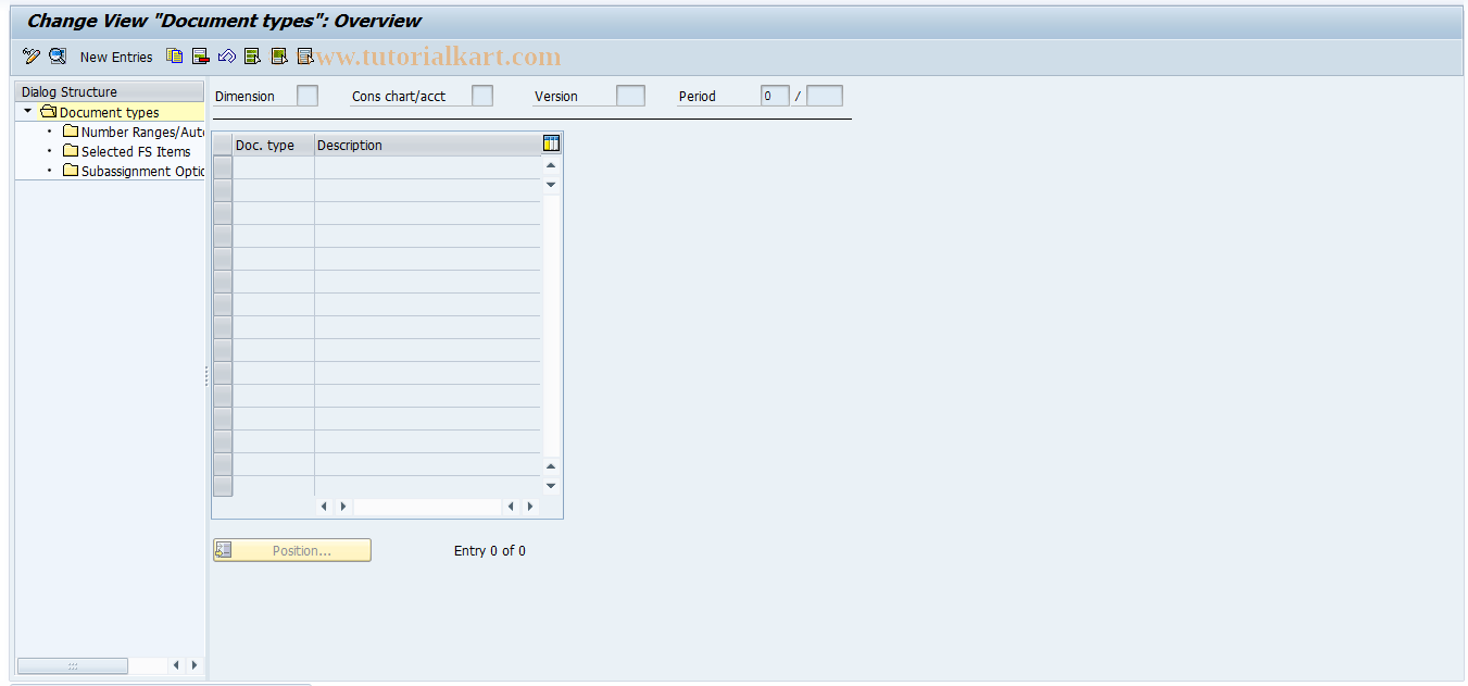 SAP TCode CXEH - IMG: Document Types for Reclassific. - DM