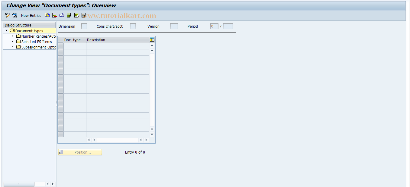 SAP TCode CXEK - IMG: Document Types for Reclassific. - CM