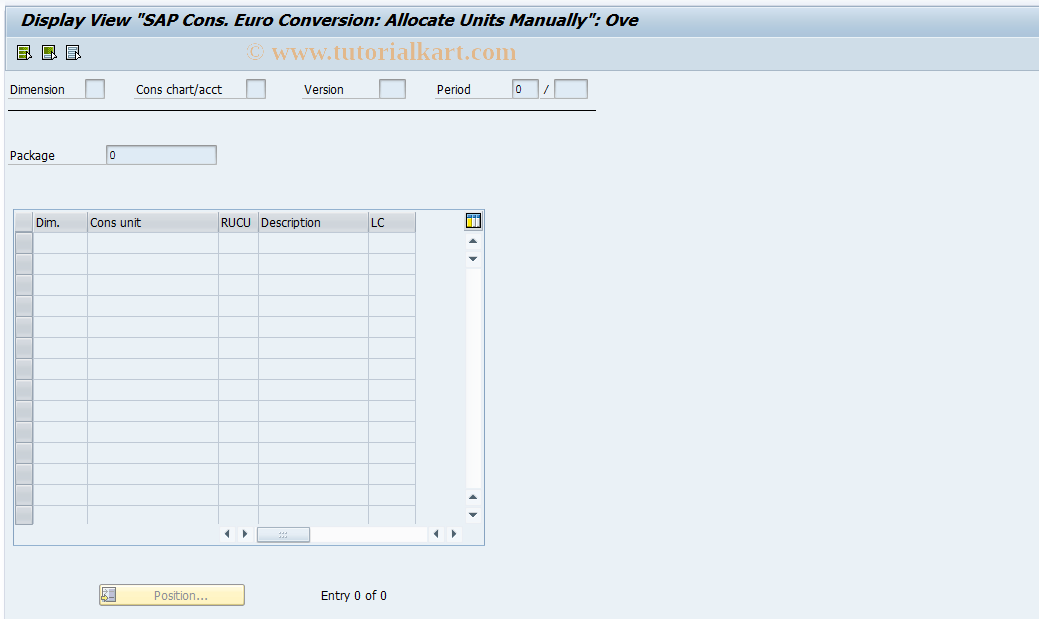 SAP TCode CXEU2 - ECCS EURO: Maintain Euro Units