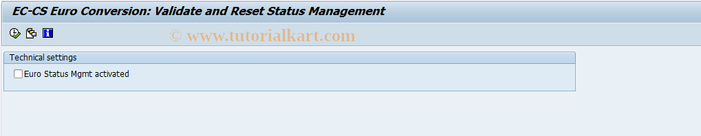 SAP TCode CXEU4 - ECCS Euro: Status Management