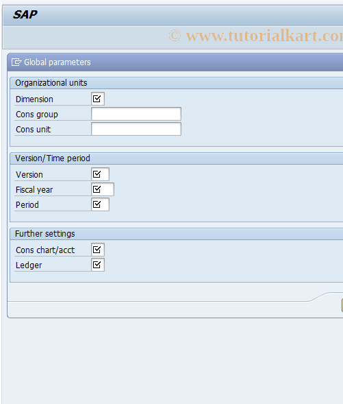 SAP TCode CXGP - Global parameters