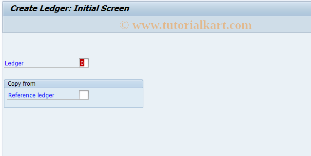 SAP TCode CXL1 - Create Ledger