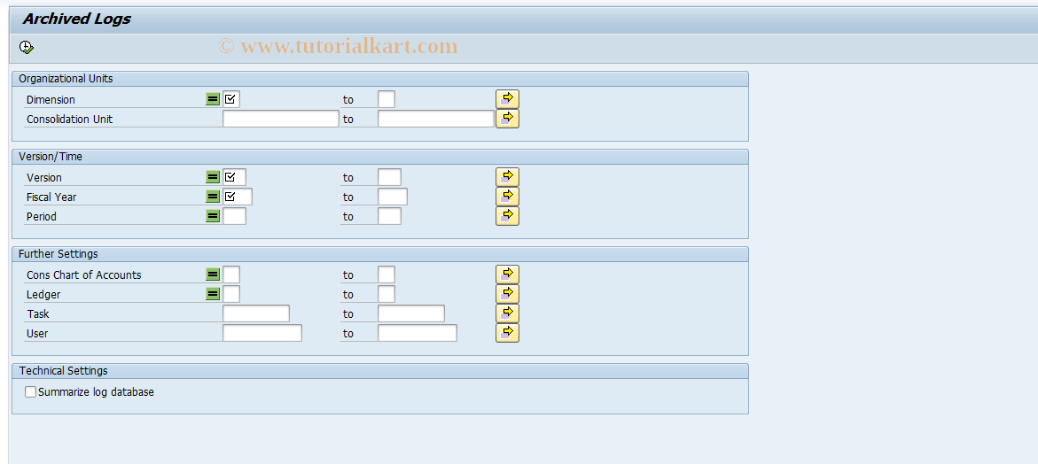 SAP TCode CXLP2 - Delete Archived Logs