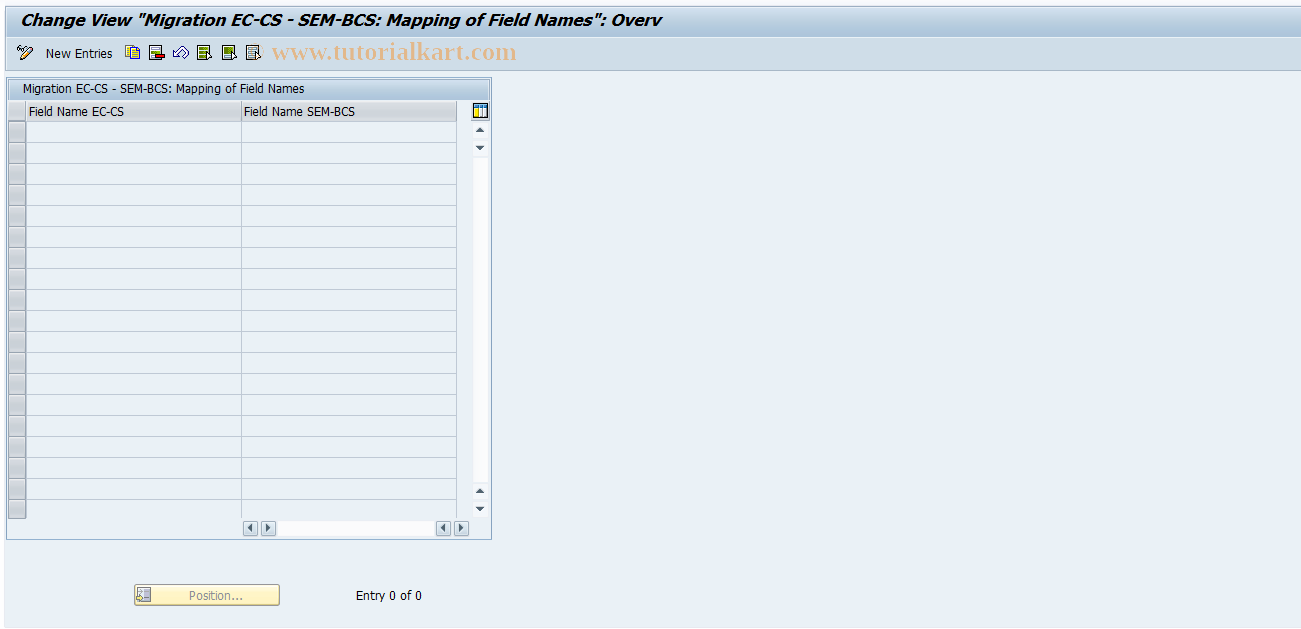 SAP TCode CXM01 - Migration EC-CS - SEM-BCS: Mapping