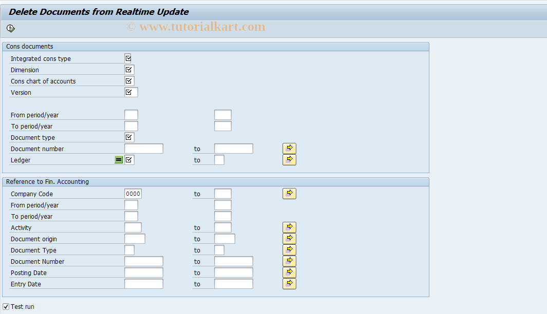 SAP TCode CXN001 - Delete Documents from Realtime Updates