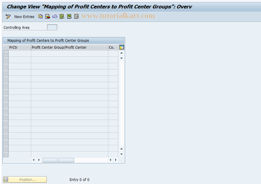 SAP TCode CXN011 - Define Profit Center Groupings