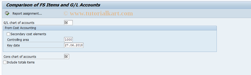 SAP TCode CXN2 - Compare G/L Charts and Cons Charts