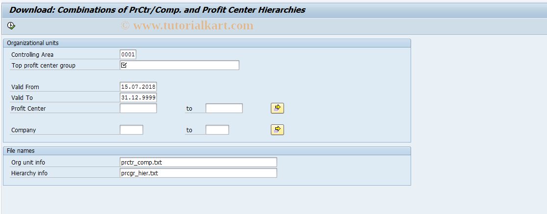 SAP TCode CXNA - Download PCA Hierarchies