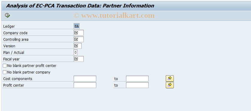 SAP TCode CXND - EC-PCA Trx.Data: Partner Info