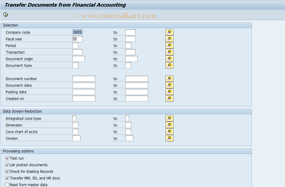 SAP TCode CXNM - Follow-up pstng FI-Document (Tot. table)