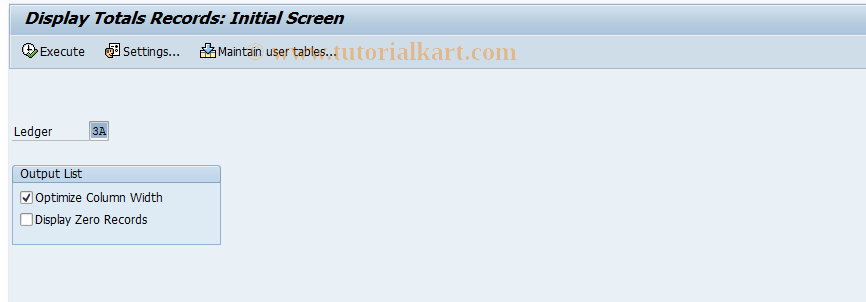 SAP TCode CXNN1 - Totals Record Display