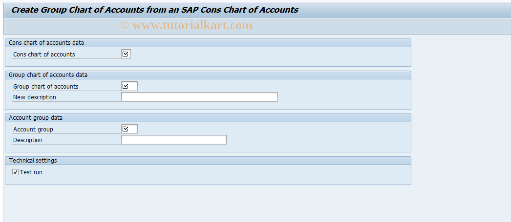 SAP TCode CXNP - Copy Group Accounts to FS Items