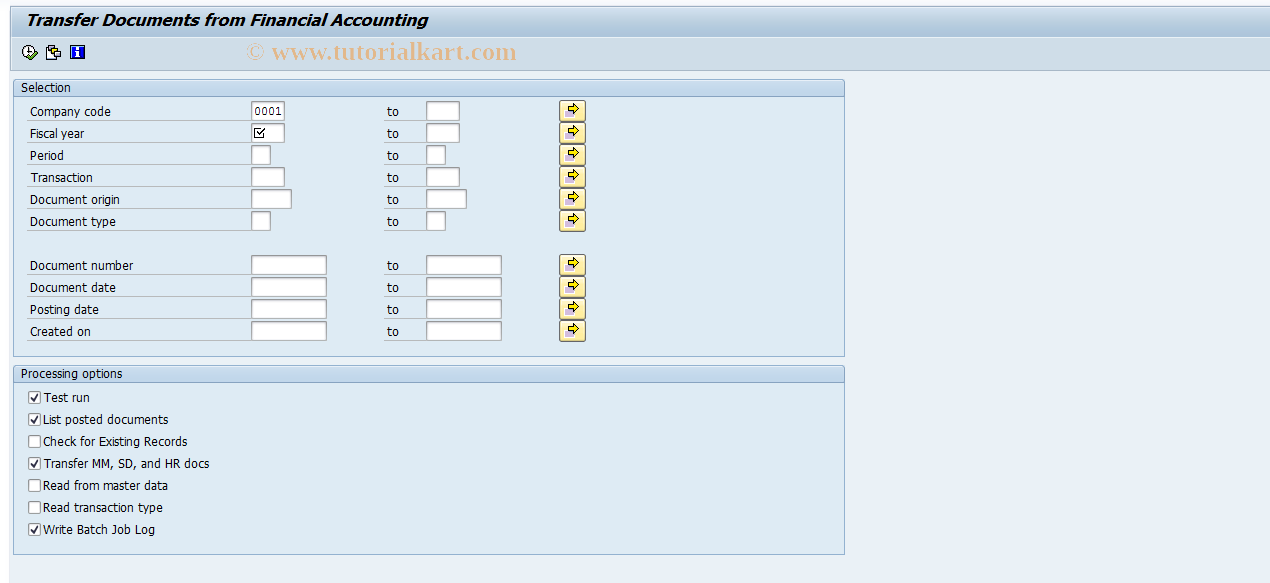 SAP TCode CXNW - Subseq.Posting of FI Docs->ConsPrep.