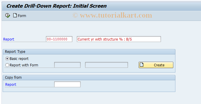 SAP TCode CXR1 - Create drilldown report