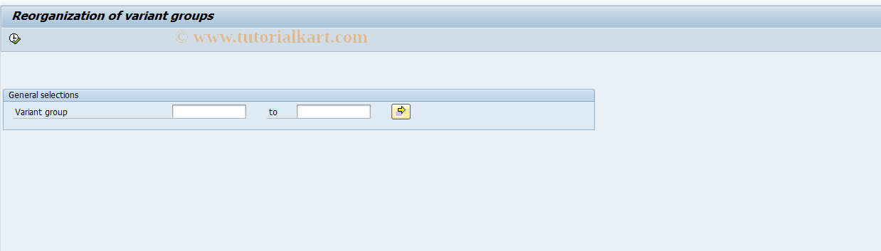 SAP TCode CXRE - Reorganization of Variant Groups