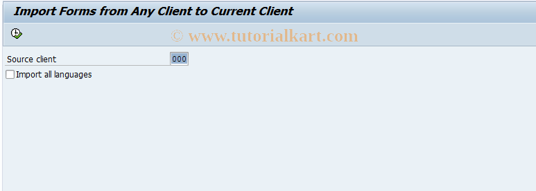 SAP TCode CXRR - Import Layouts from Client