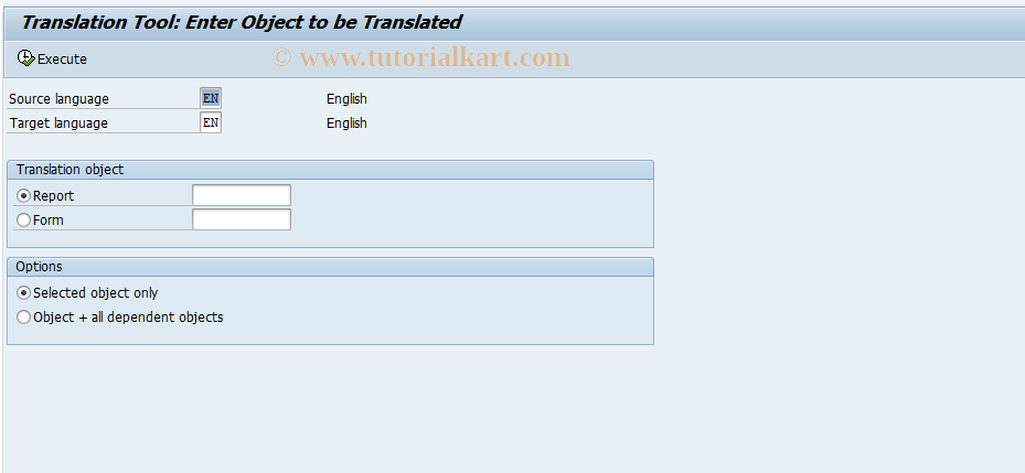 SAP TCode CXRT - Translation Tool - Drilldown Reports