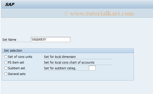 SAP TCode CXSA - Display Set Maintenance