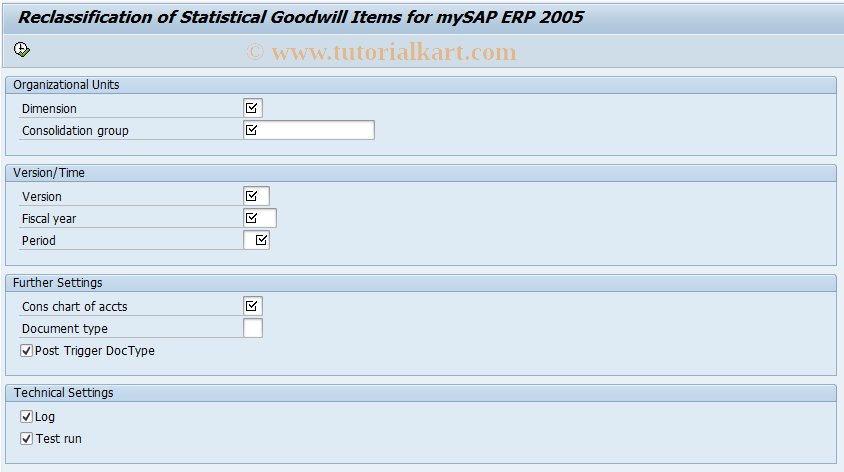 SAP TCode CXSTPMIG2 - C/I: Reclass. of Statistical GW Items