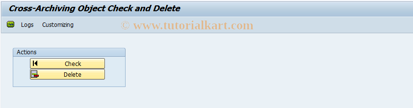 SAP TCode DA_SARA - Cross-Archiving-Object Check/Delete