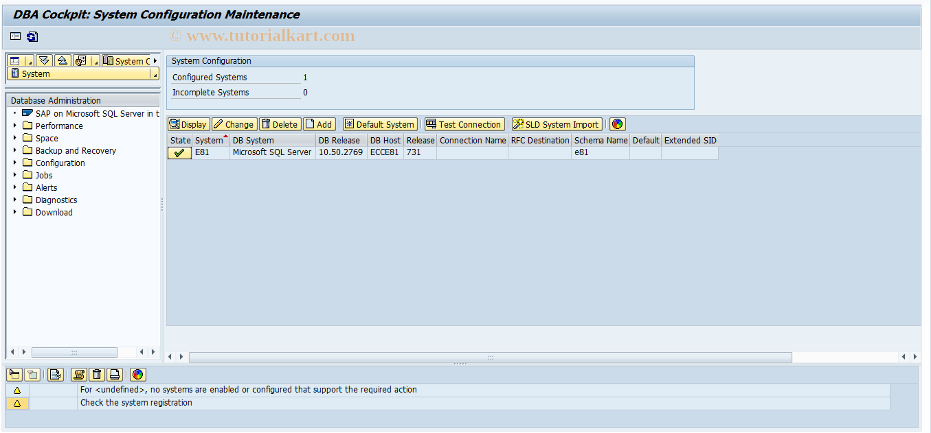 SAP TCode DB2SPACE - DB2: Space Analysis