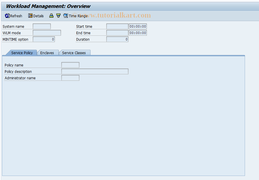 SAP TCode DB2W - DB2 z/OS: Workload Manager Monitor