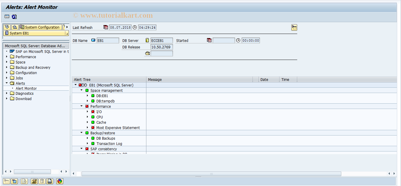 SAP TCode DB36 - DB6: Alert Configuration