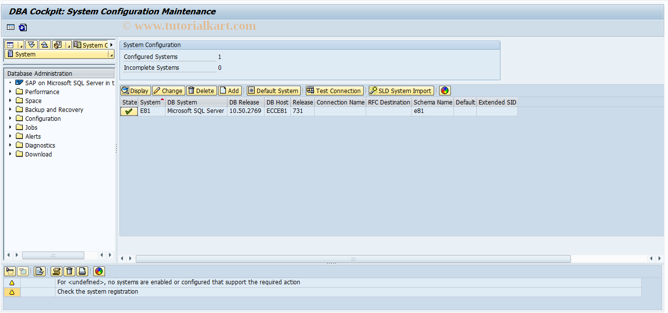 SAP TCode DB6TAC - DB6: Analyze Table Snapshot