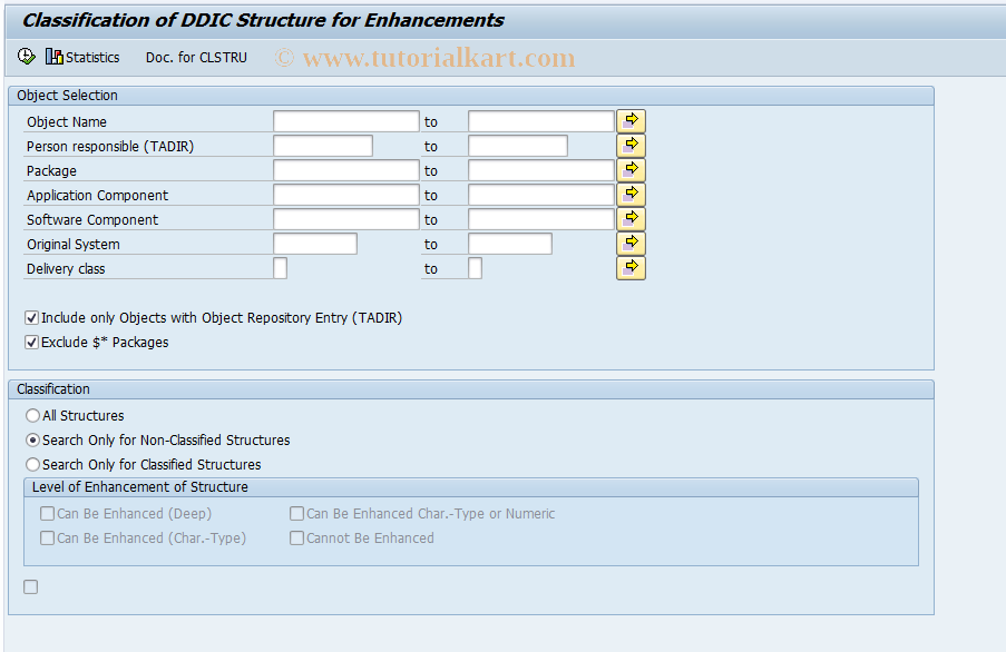 SAP TCode DDCHECK - Classification of DDIC Structures