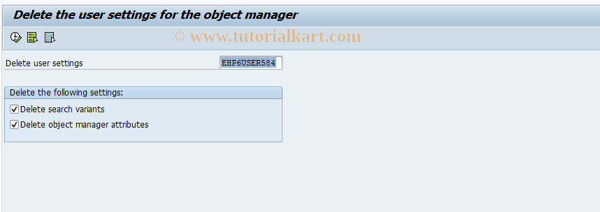 SAP TCode DELETE_OM_SETTINGS - Delete Object Manager Settings