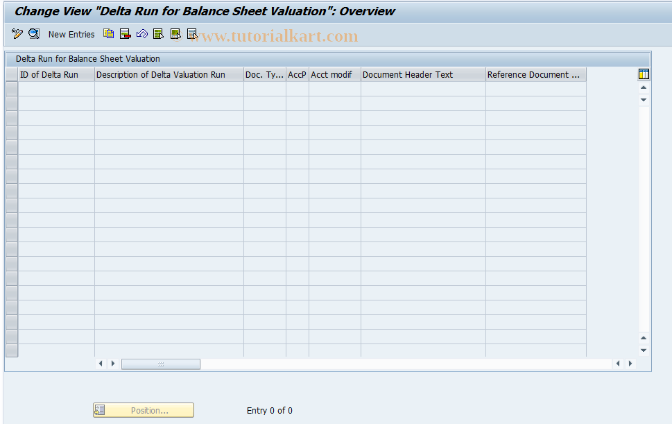 SAP TCode DELTACUST - Balance Sheet Valuation Delta Run