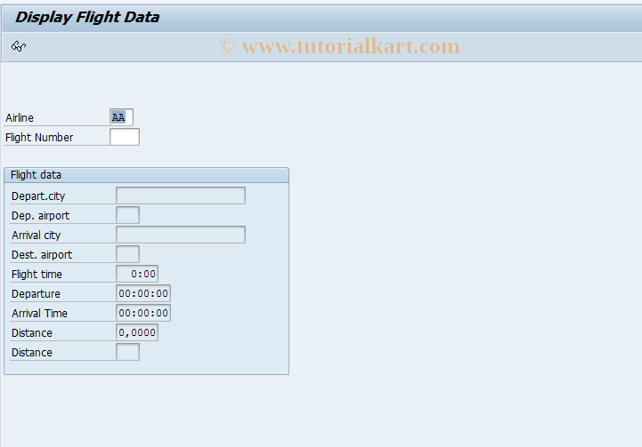 SAP TCode DEMO_TRANSACTION - Demonstration Transaction