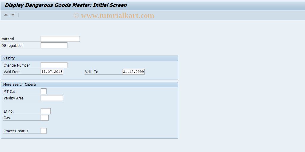 SAP TCode DGP3 - Display Dangerous Goods Master