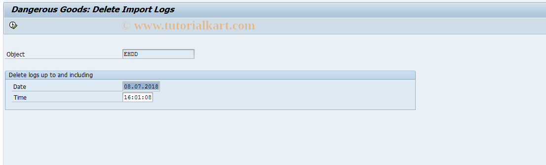 SAP TCode DGP8 - Delete import logs