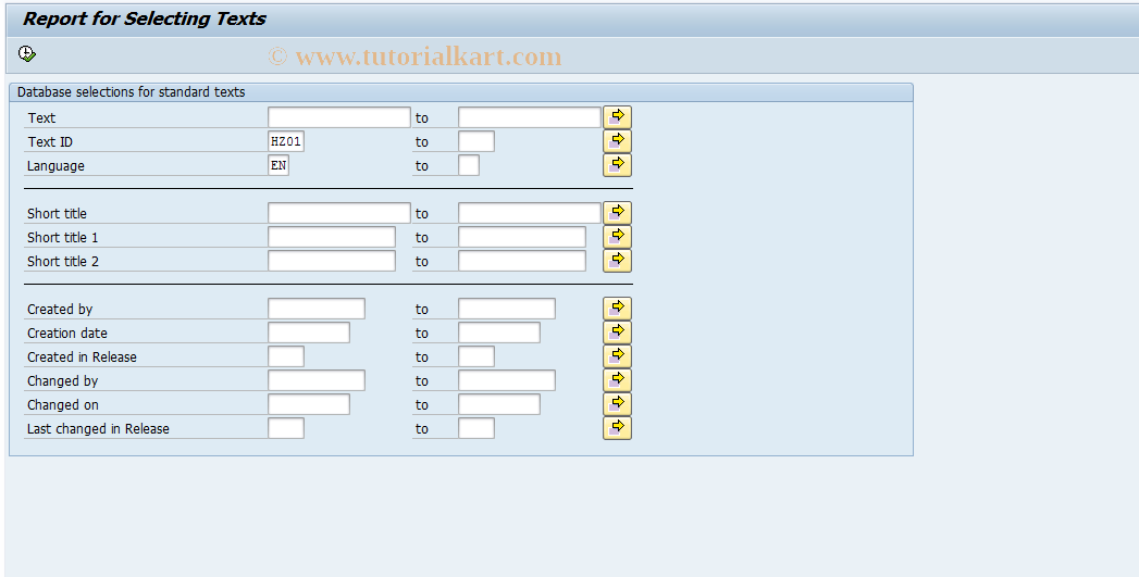 SAP TCode DGTU - DG: Maintain mat-independent texts